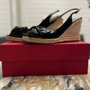 Beautiful Black Valentino Espadrilles with Bows on the Toes - Size 41